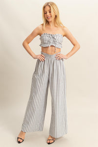 Striped Tube Top And Pants Set - Lulu Bella Boutique