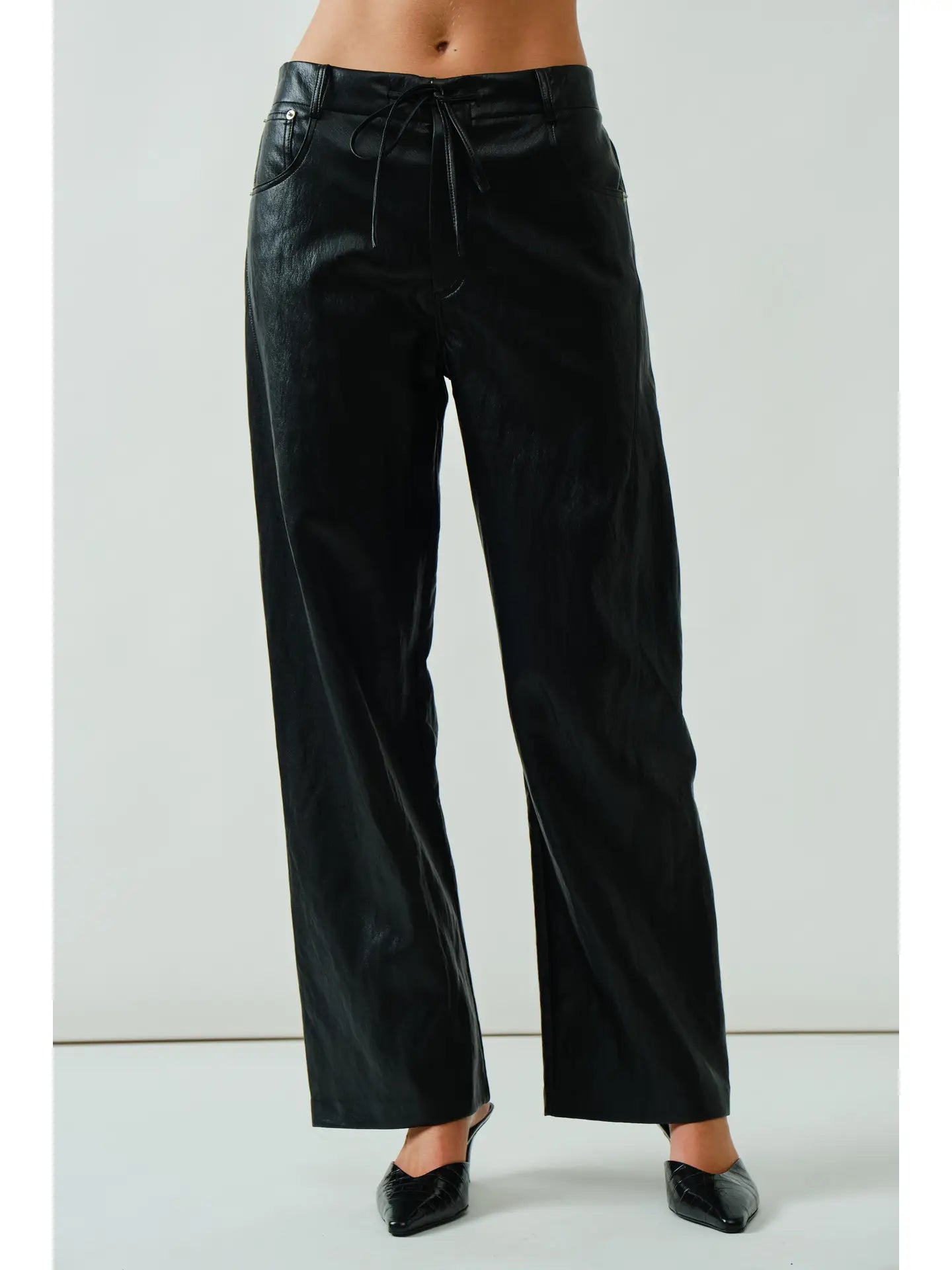 Super Soft Faux Leather Straight Pants