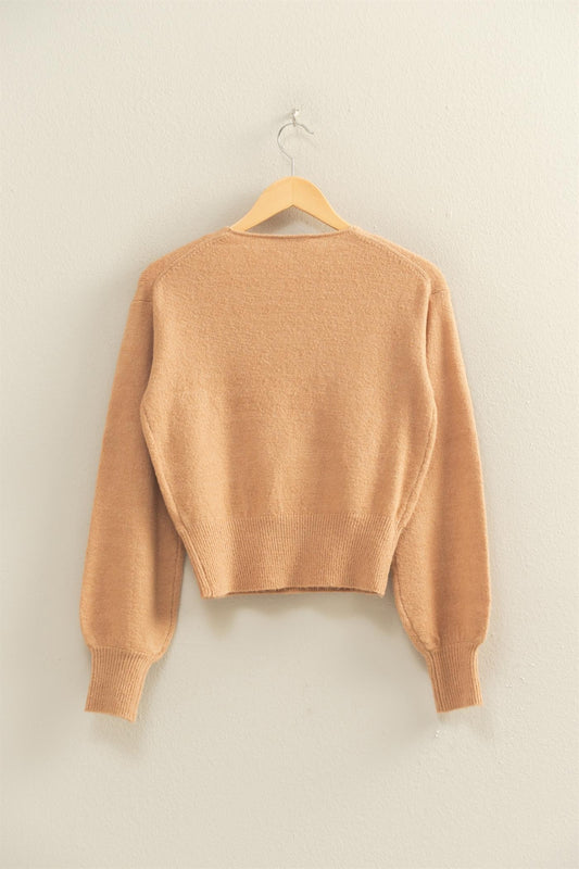 Surplice V Neck Sweater