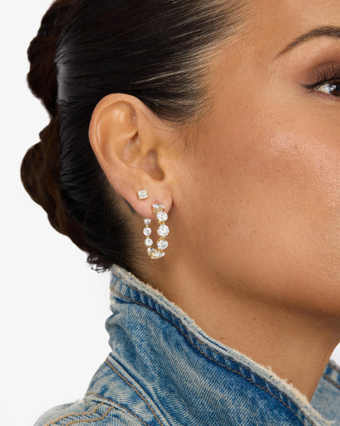 She's an Icon Hoops 1" Gold|White Diamondettes