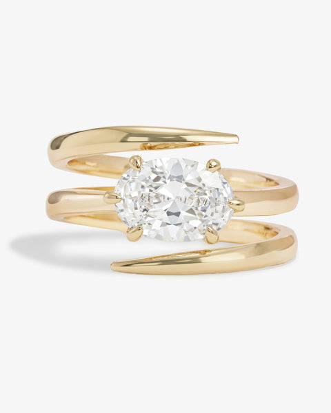 She's on Point Lasso Ring Gold|White Diamondettes