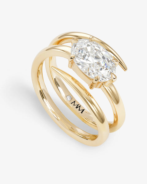 She's on Point Lasso Ring Gold|White Diamondettes