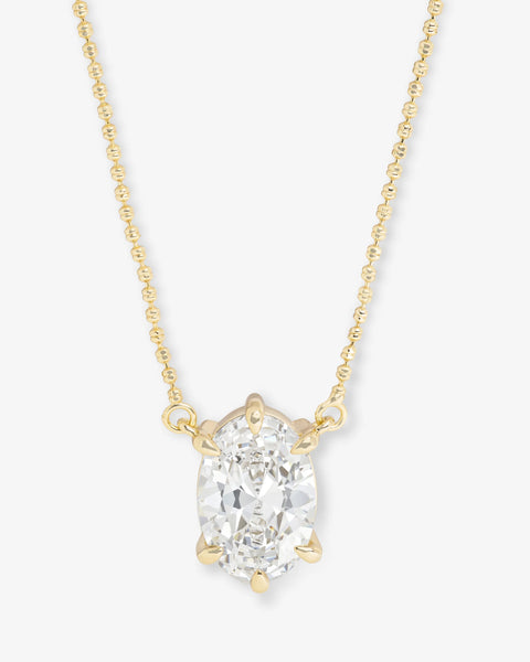 She's on Point Necklace Gold|White Diamondettes