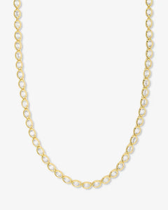 She's a Boss Tennis Necklace Gold|White Diamondettes - Lulu Bella Boutique