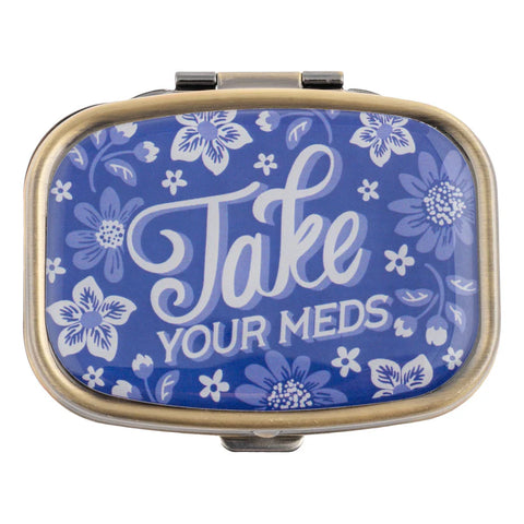 Take Your Meds Small Metal Pill Case - Lulu Bella Boutique