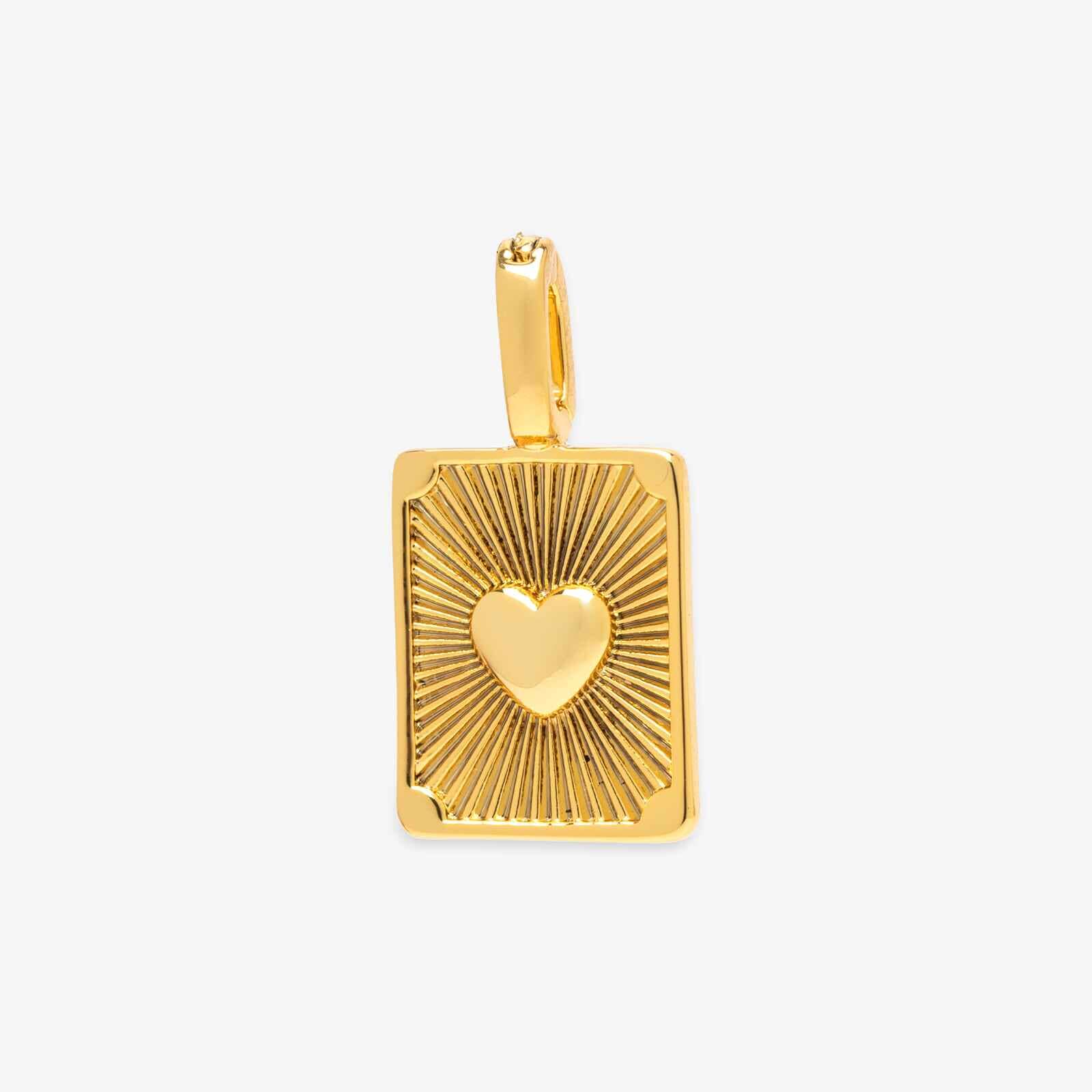 Harper Textured Heart Charm - Lulu Bella Boutique