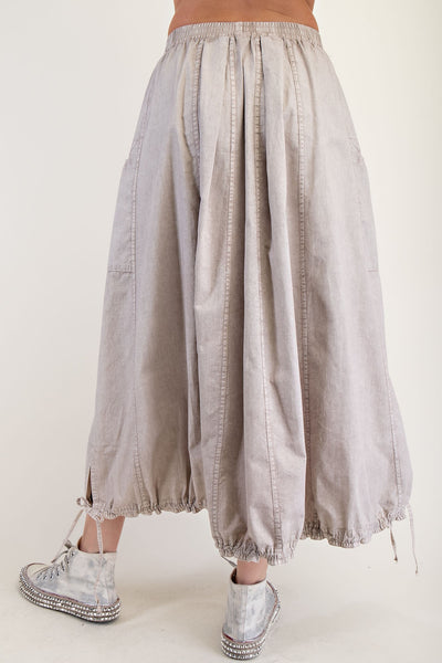 Mineral Wash Twill Cargo Maxi Skirt