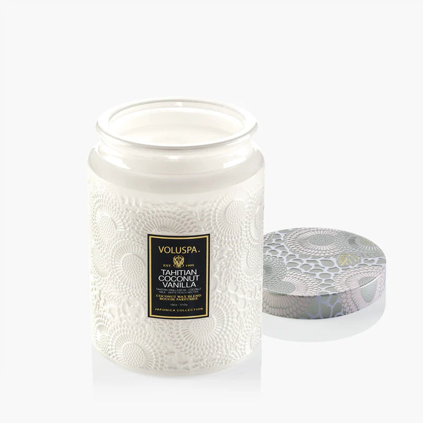 Tahitian Coconut Vanilla Large Jar Candle - Lulu Bella Boutique