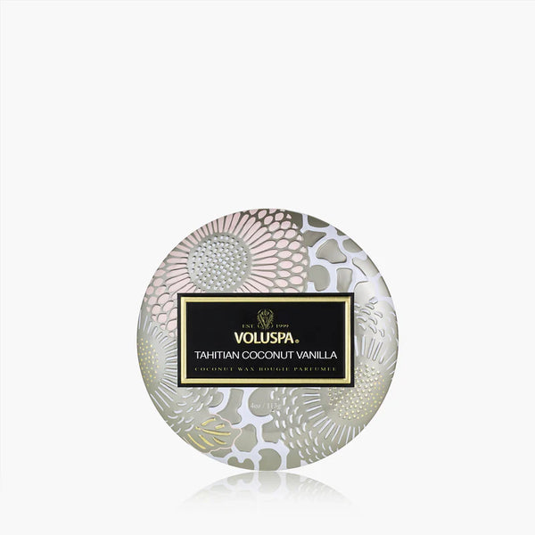 Tahitian Coconut Vanilla Mini Tin Candle - Lulu Bella Boutique
