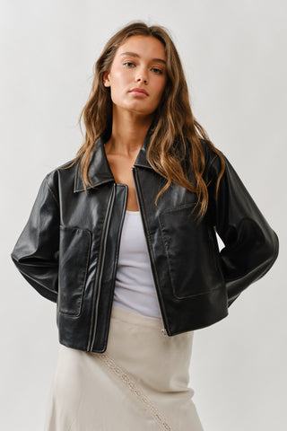 Vintage Washed Leather Jacket