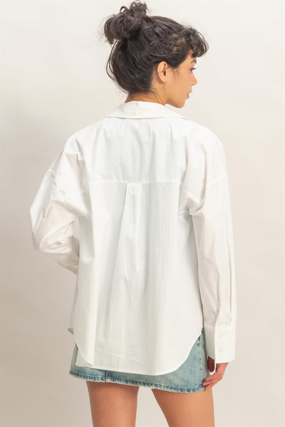 Button Down Poplin Shirt - Lulu Bella Boutique