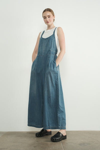 Wide Leg Denim Overall - Lulu Bella Boutique
