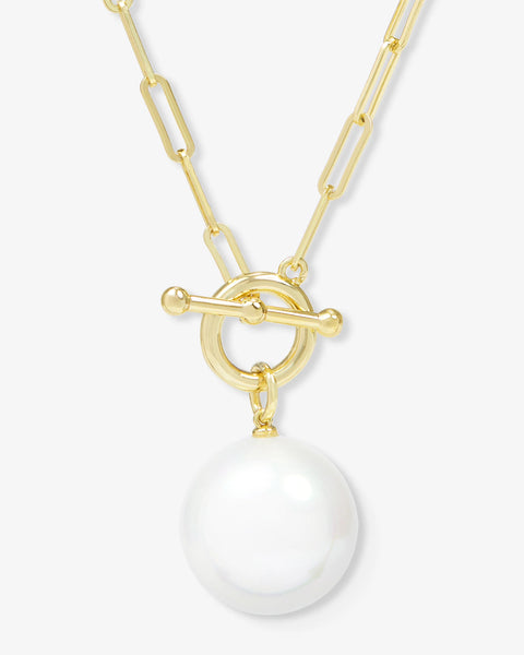XL Life's a Ball Pearl Pendant Necklace Gold