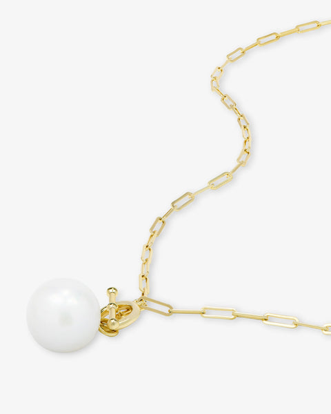 XL Life's a Ball Pearl Pendant Necklace Gold