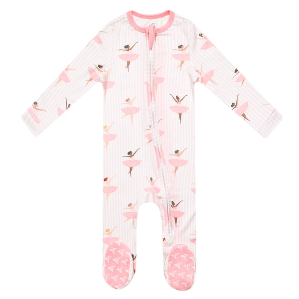 Zip-up Footie Pajamas in Katerina - Lulu Bella Boutique