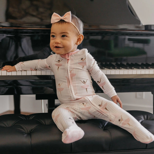 Zip-up Footie Pajamas in Katerina - Lulu Bella Boutique