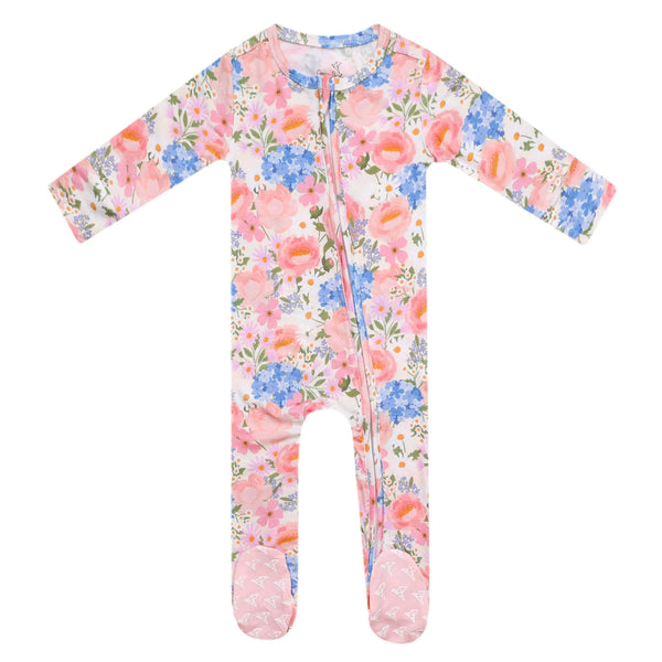Bamboo Zip-Up Footie in Penelope