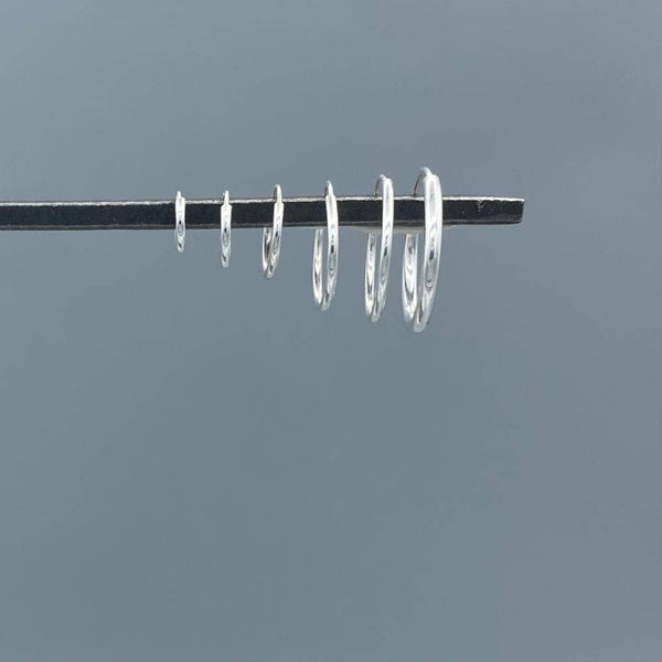 1.5mm Sterling Silver Endless Hoops: 8mm - Lulu Bella Boutique