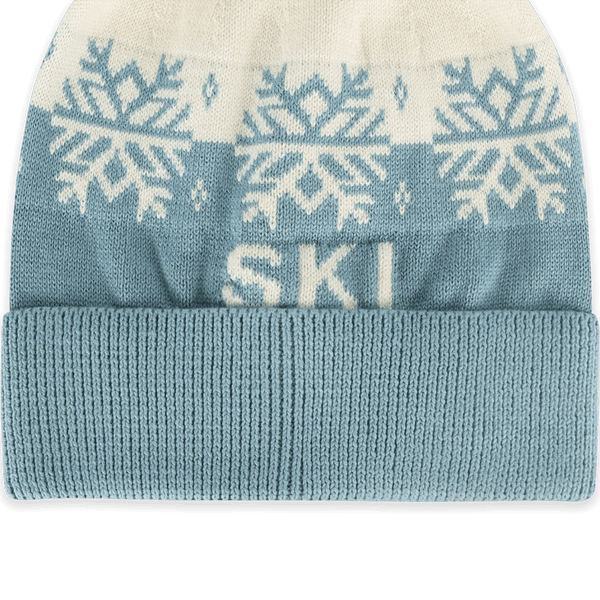 Ski Day Knit Baby Beanie Hat (Organic Cotton): Mineral Blue / One Size