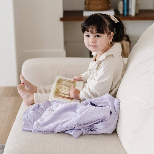 SATIN BORDER RECEIVING BLANKETS: Gray - Lulu Bella Boutique