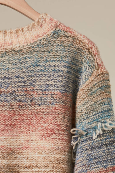 Multi-Color Textured Knit Sweater