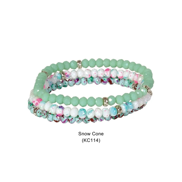Kids Mini Crystal | Splash & Sparkle Stretch Bracelets Set3: Tie-Dye (KC101) - Lulu Bella Boutique