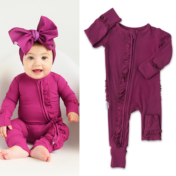 Bamboo Baby Pajama Sleepies Little Baby Ruffle Zip Zara: 2T