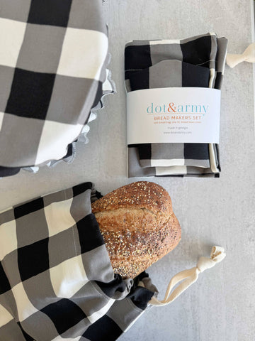 Buffalo Check Bread Makers Set- bread bag and cover