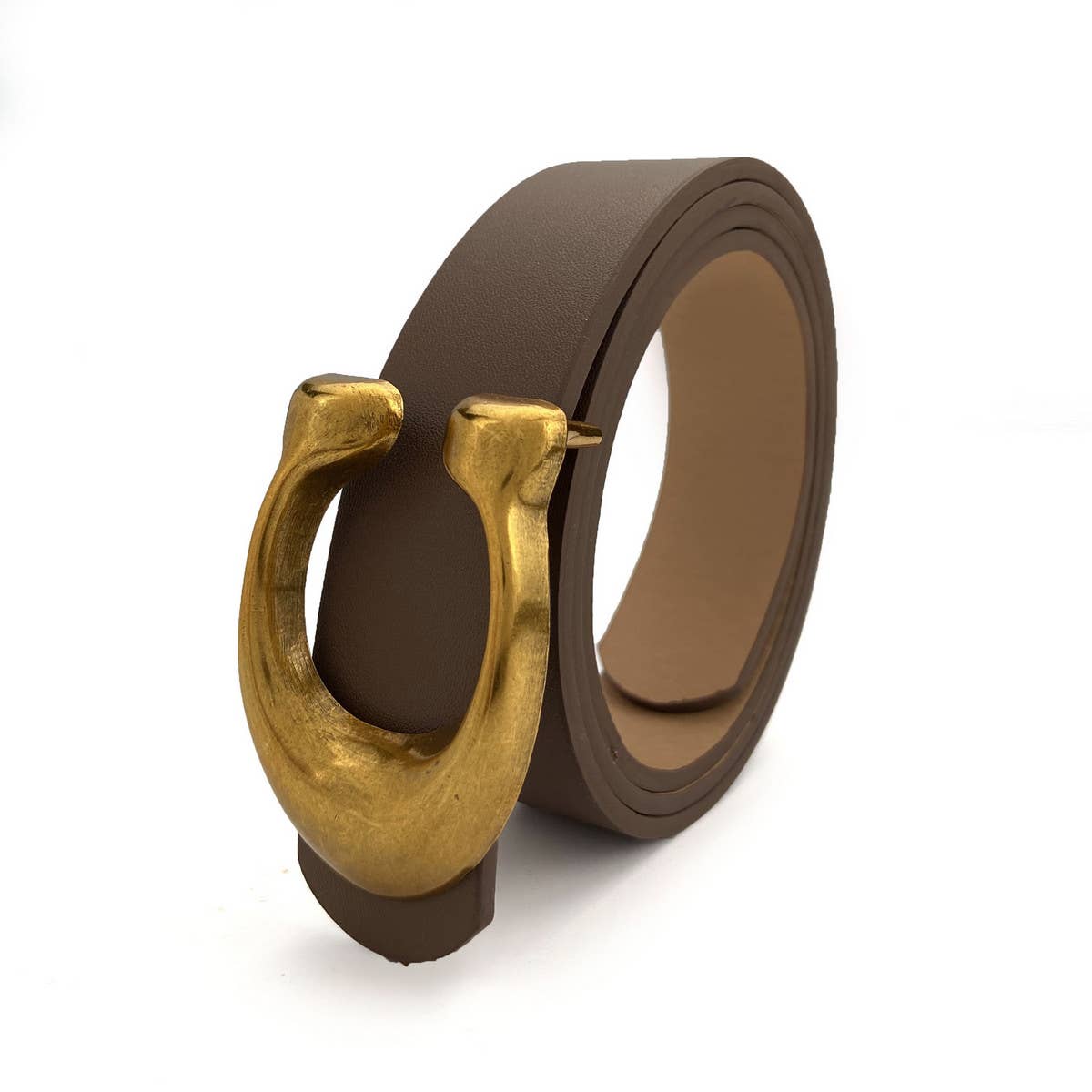 WOMEN FASHION RETRO U-BUCKLE BELT_CWABE0136: KHAKI / (OS) 1 - Lulu Bella Boutique