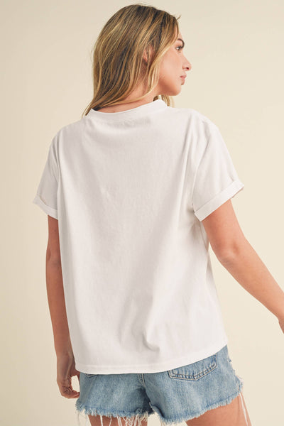 8314DN Mali Baby Tee Short Sleeve Top: Coral / Contemporary / S - Lulu Bella Boutique