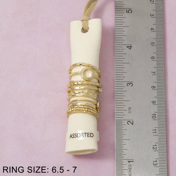 Oval Signet And Crystal Stacking Ring Set
