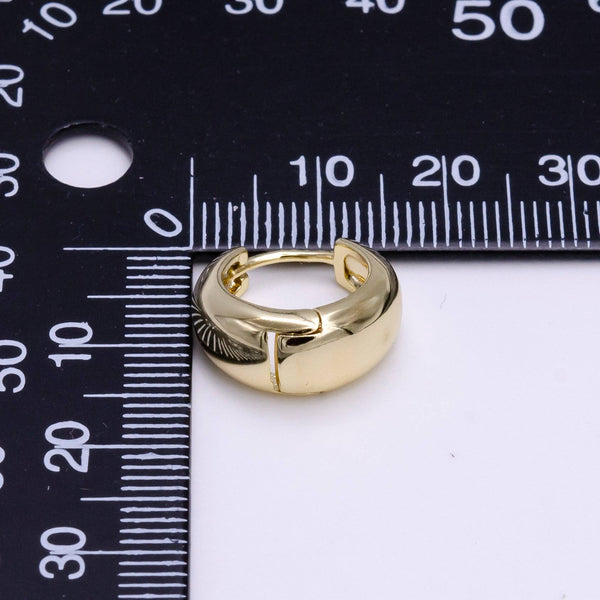 14K Gold Filled 15mm Dome Minimalist Huggie Earrings | AE783