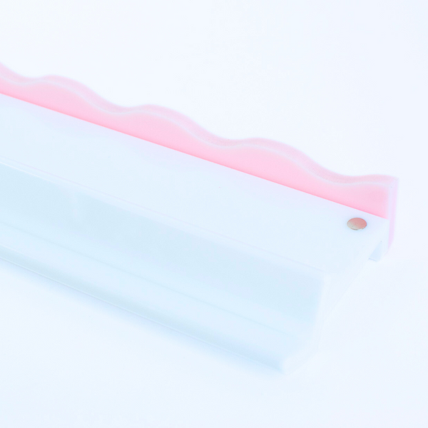 MAHJONG RACK PUSHER ADD ON-MAGNETIC | Premium Acrylic Set(4): Transparent-Wavy-Pink