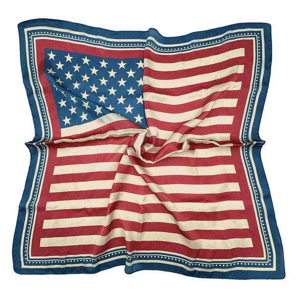 American USA Flag Print Square Scarf