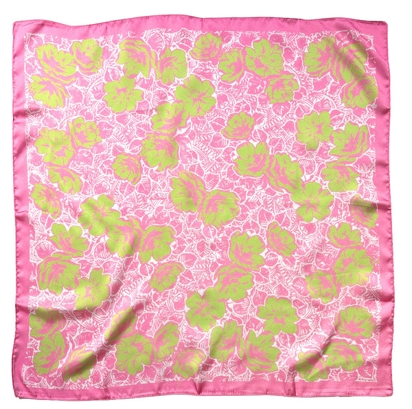 FLORAL PRINT SQUARE SCARF, WLQS 108: BLU - Lulu Bella Boutique