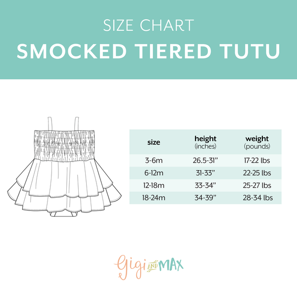 Sam SMOCKED TIERED TUTU: 3-6m - Lulu Bella Boutique