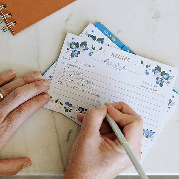 Blueberry Field Recipe Cards - Set of 50 - Lulu Bella Boutique