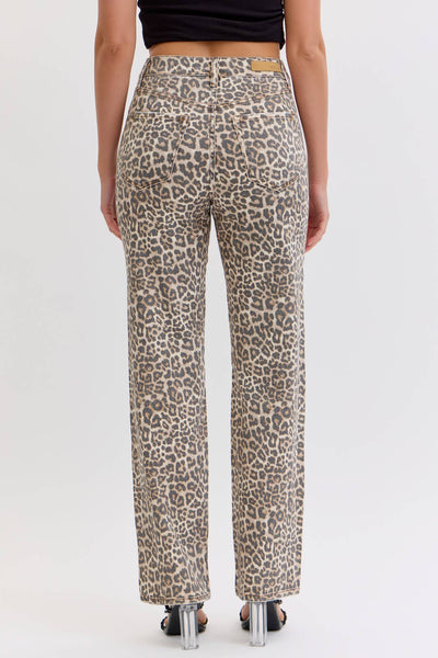 Leopard Super High Rise Dad Jean