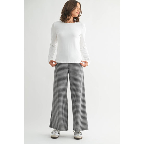 ROUND NECK LONG SLEEVE KNIT TOP: Ivory / S-M-L(2-2-2) - Lulu Bella Boutique
