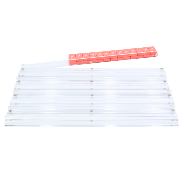 MAHJONG RACKS | Premium Acrylic | 4 Racks + 4 Pushers: Solid Macaron Blue
