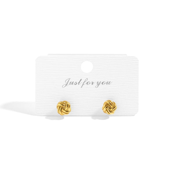 18K Gold PVD Stainless Steel Knot Stud Earrings: Gold - Lulu Bella Boutique