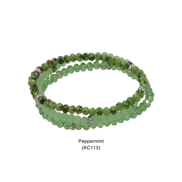 Kids Mini Crystal | Splash & Sparkle Stretch Bracelets Set3: Tie-Dye (KC101) - Lulu Bella Boutique