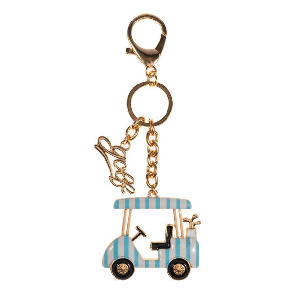 Golf Cart Charm Drop Keychain Bag Charm: Pink - Lulu Bella Boutique