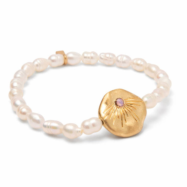 Pearl Affirmation Bracelet - Love/Gold - Lulu Bella Boutique