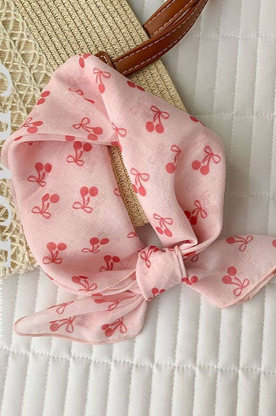Maillard style French polka dots red square scarf Bandana - Lulu Bella Boutique