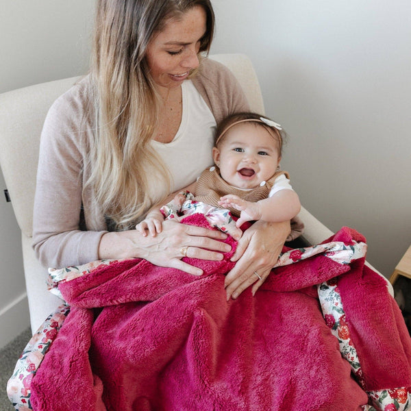 SATIN BACK RECEIVING BLANKETS: Dainty Floral