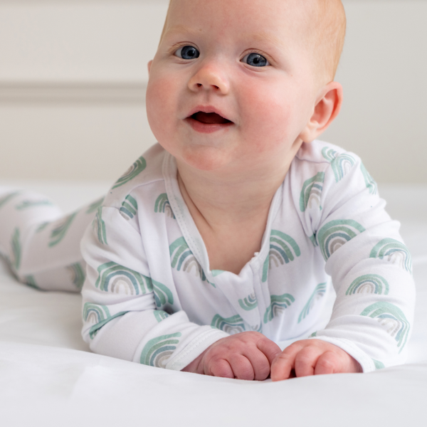 Infant Bamboo Pajamas w/ DreamCuffs™: 3 - 6 Months / Forest Green