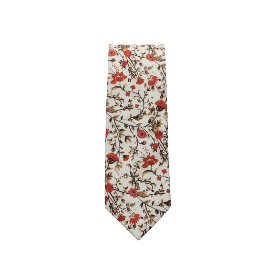 Shay Cinnamon Floral Skinny Tie: Skinny Regular Length