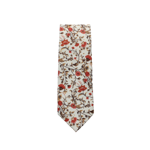 Shay Cinnamon Floral Skinny Tie: Skinny Regular Length