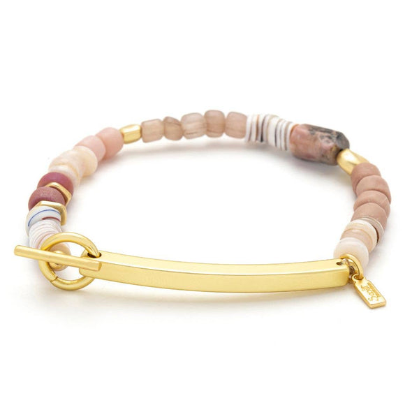 Hidden Message Bracelet - Loved/Rhodochrosite/Gold - Lulu Bella Boutique